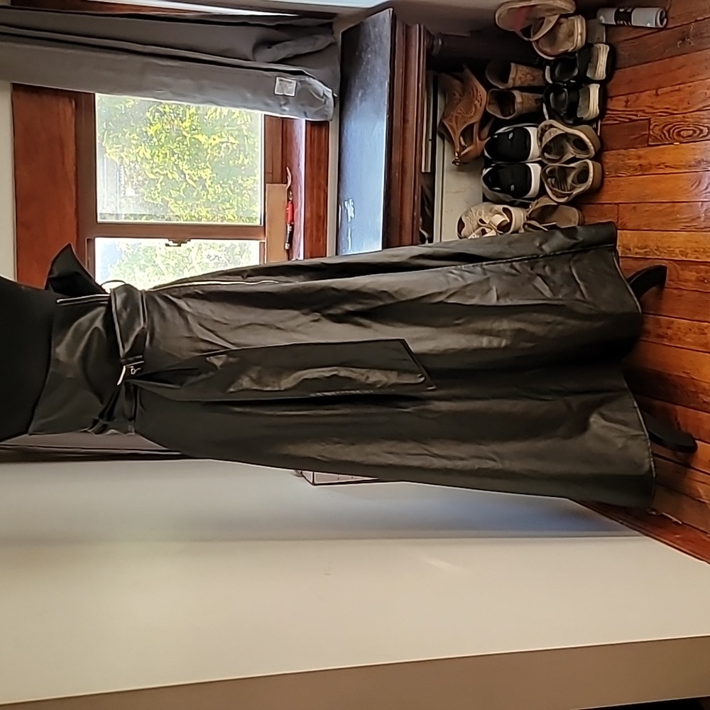 Black faux leather skirt